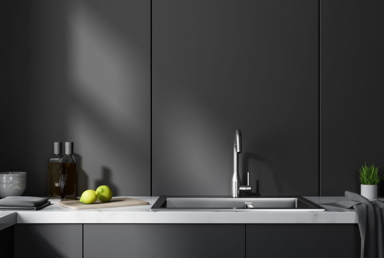 matte black cabinets