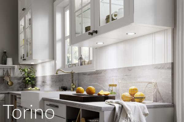 torino white shaker cabinets